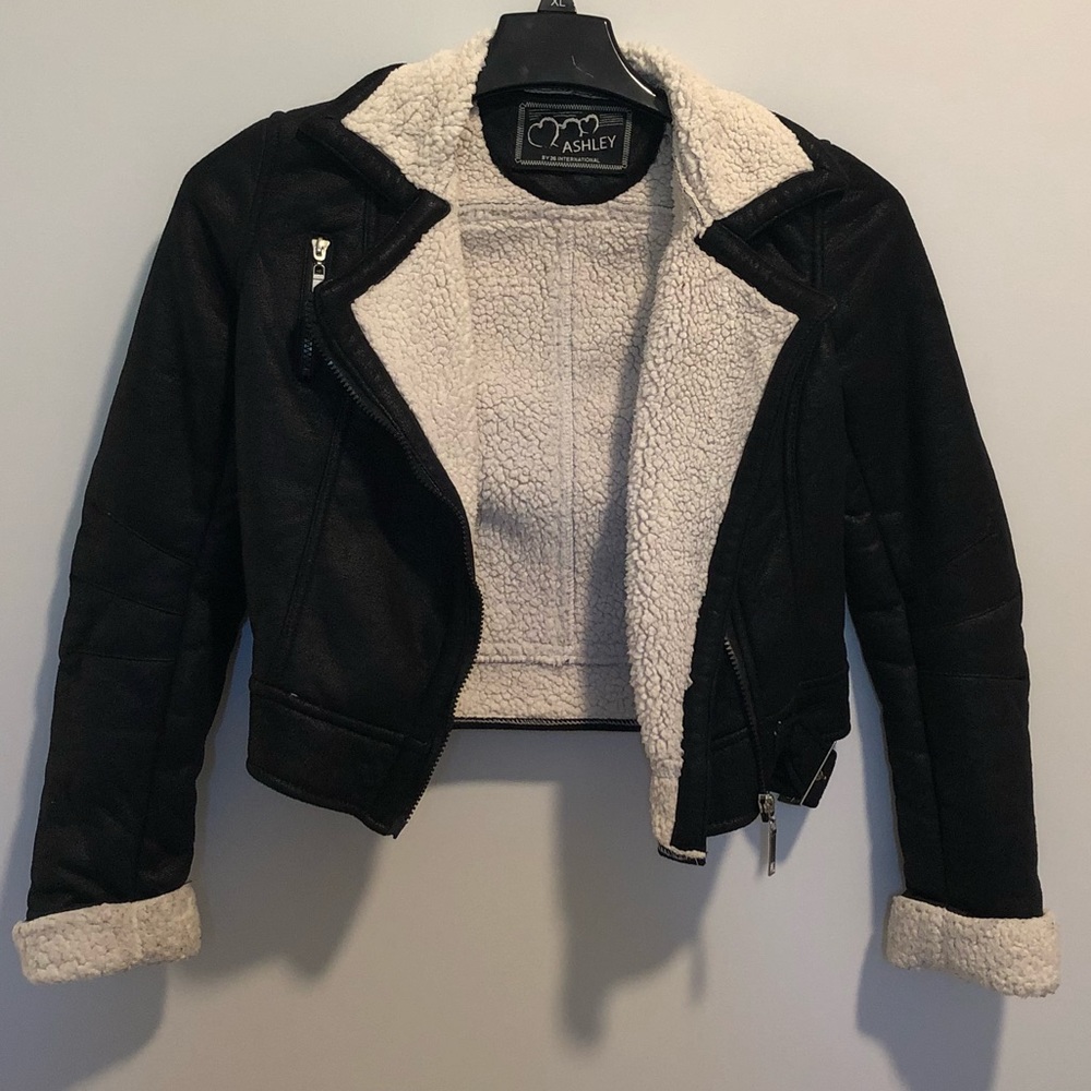 Cropped moto jacket